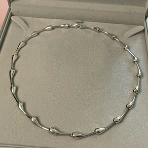 Borsheims Sterling Silver Solid Teardrop Necklace, 16.5"